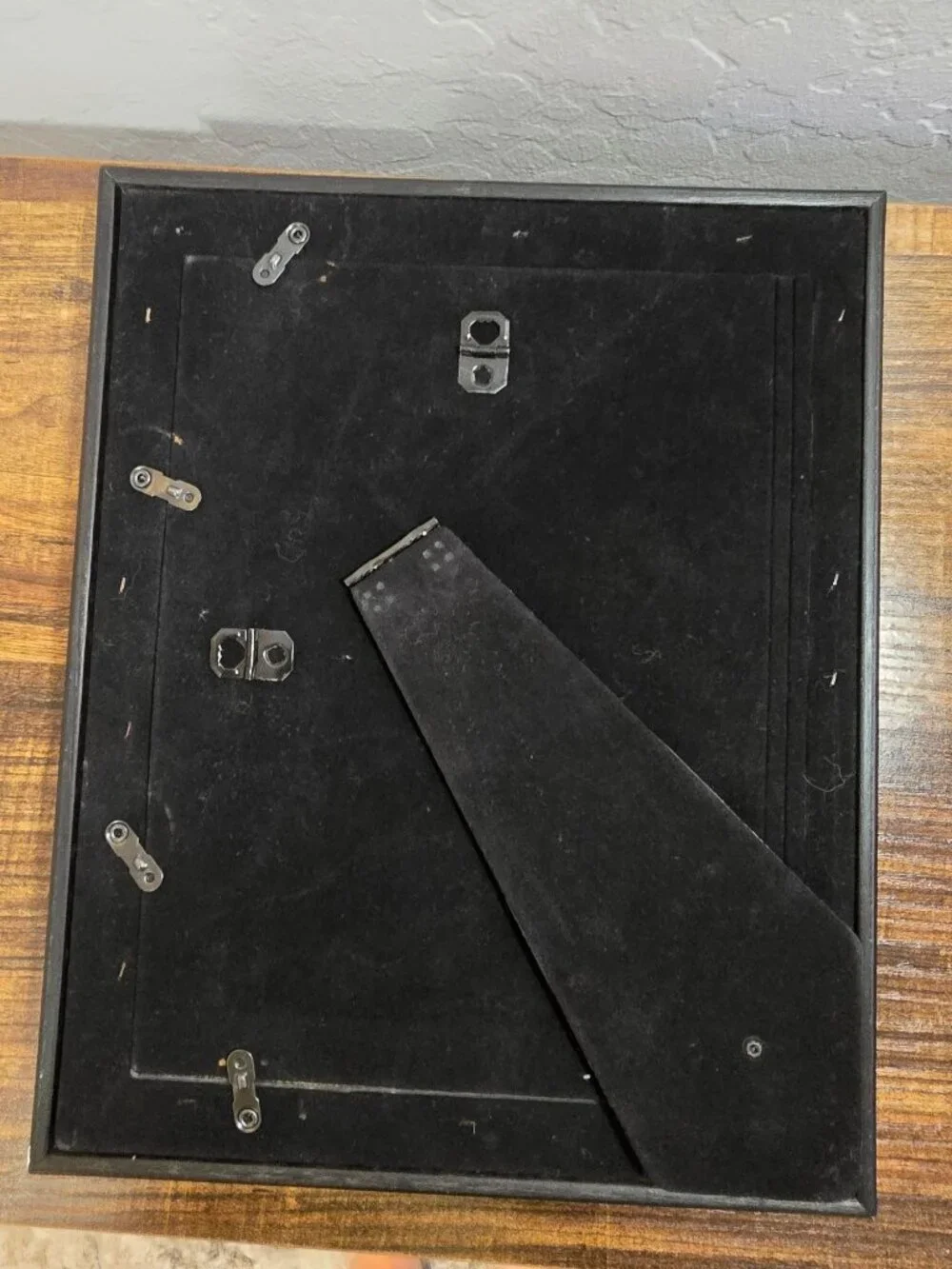 Brown/Black Ribbed Wood Frame Double Matting For Tabletop Or Wall Display